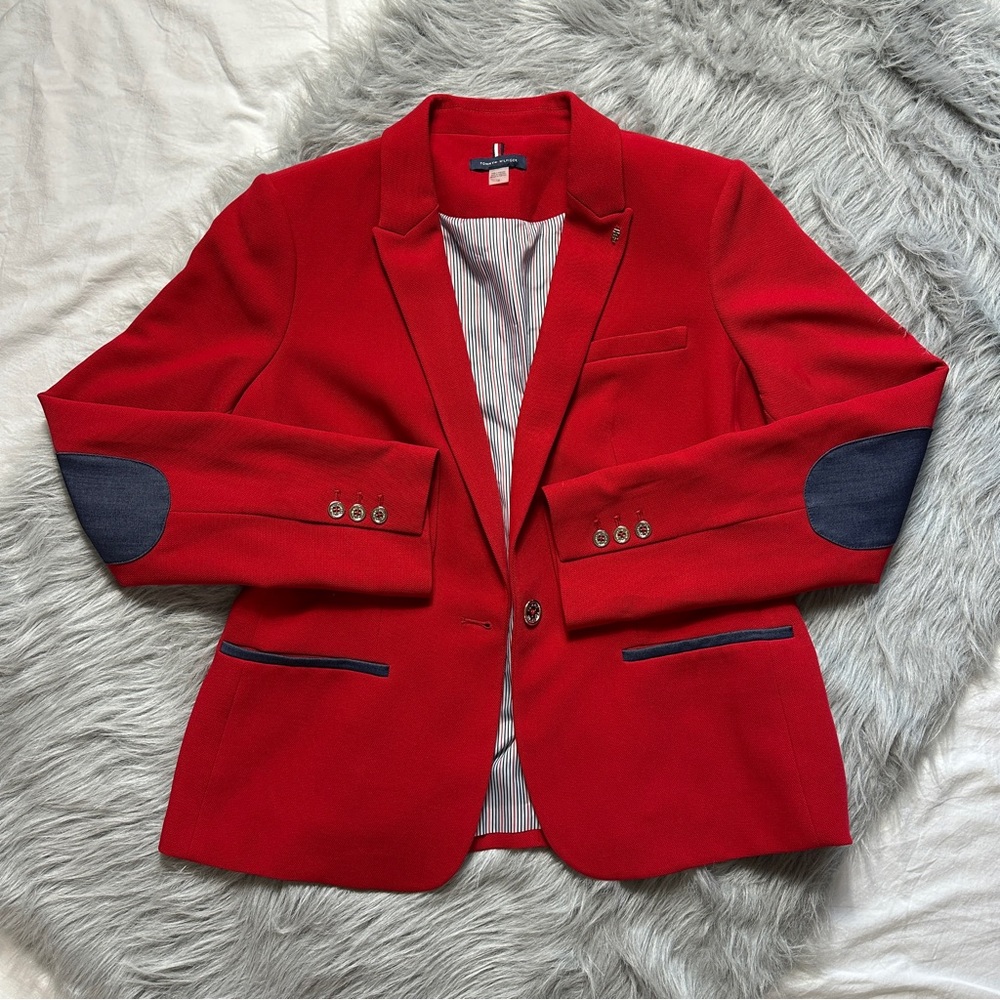 Tommy Hilfiger Women’s Red Blazer Size 14 LIKE NEW